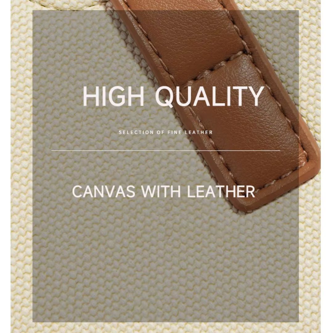 Leslie Bag in Pure Leather & Canvas