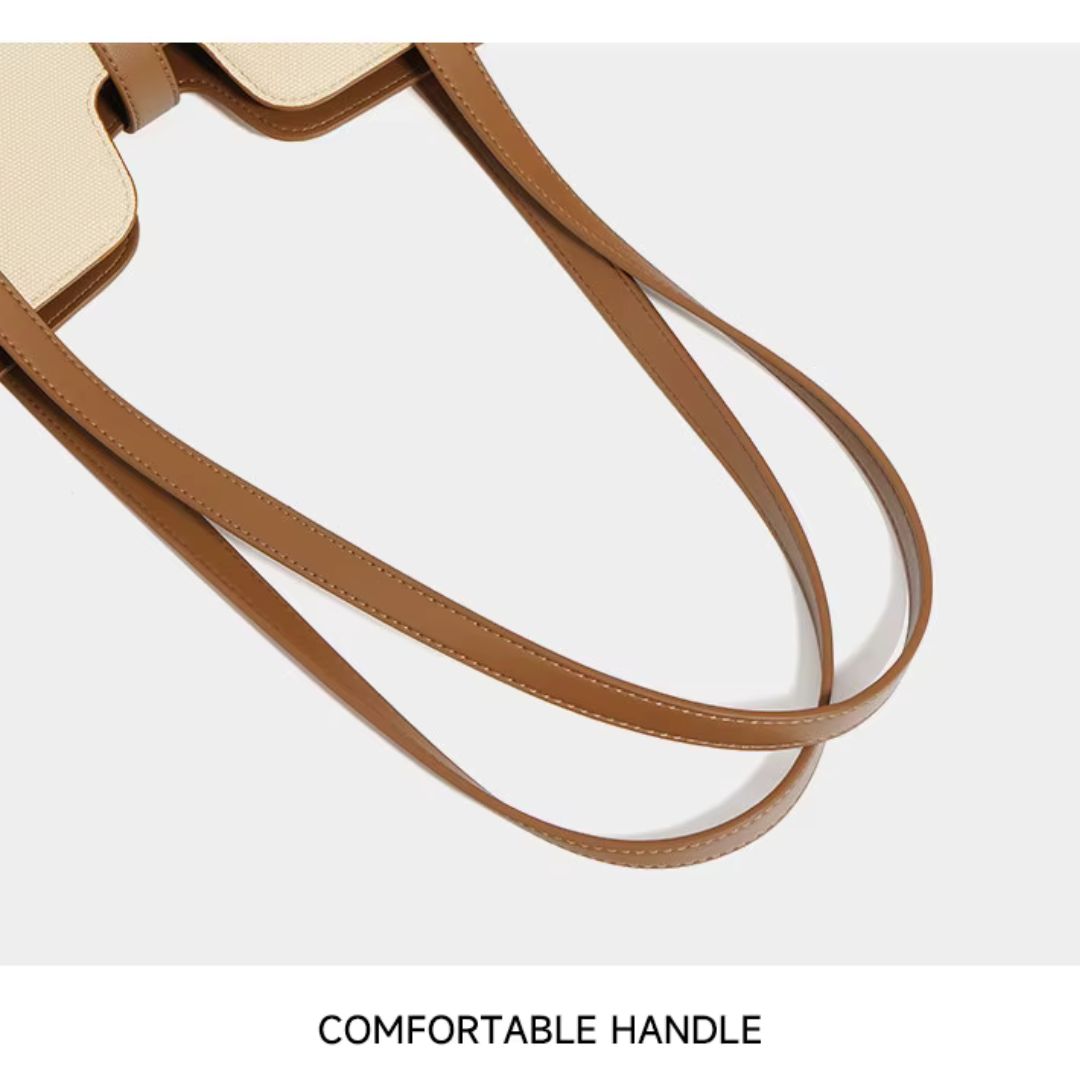 Leslie Bag in Pure Leather & Canvas