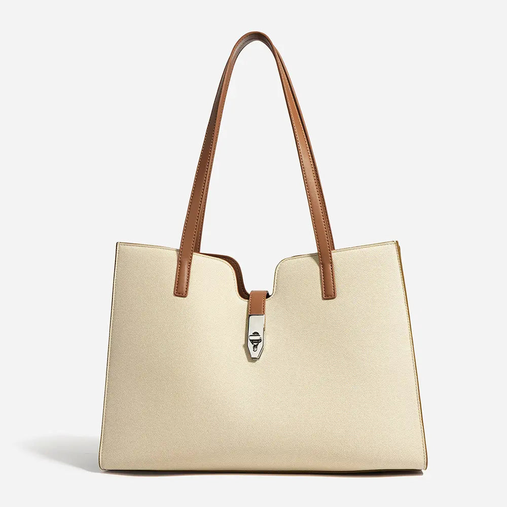 Leslie Bag in Pure Leather & Canvas